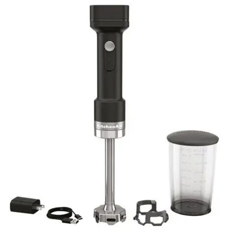KITCHENAID Mixeur plongeant sans fil avec batterie Noir Réglisse - 5KHBRV71BM