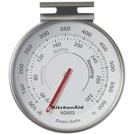 KitchenAid Termometro da Forno Regolabile per Cucina, Adatto all'Utilizzo in Forno Ventilato, a Gas o Elettrici, Misurazioni da 40°C a 320°C