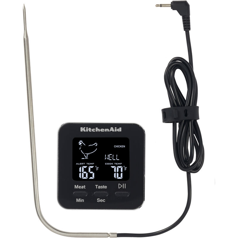 Image of Termometro digitale per carne e timer con sonda da forno, intervallo di 250 °c e 100 min. - Kitchenaid