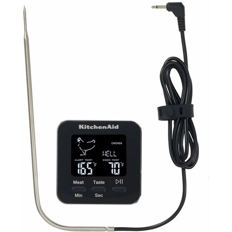 KitchenAid Termometro digitale per carne  e timer con sonda da forno, intervallo di 250 °C e 100 min.