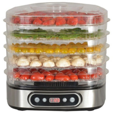 KITCHENCHEF Déshydrateur Inox brossé 450w 5 Plateaux Amovibles