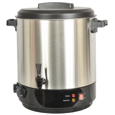 KITCHENCHEF Fait-tout Stérilisateur 2100W Inox/Noir 31L Contenance 16 bocaux Minuterie 120 minutes Conserves maison