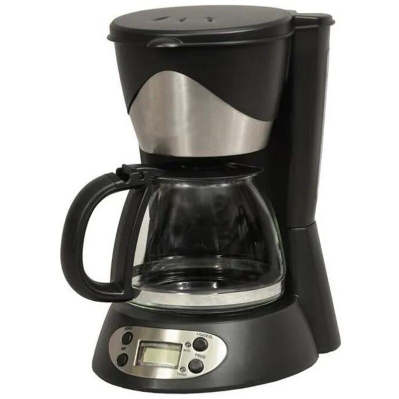 Kitchenchef - Caffettiera programmabile 6 tazze 550w nera / acciaio inossidabile - ksmd230t - kitchen chef