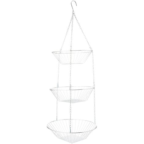 KitchenCraft 3 Tier de Cestini per frutta e verdura in metallo, 18 x 25,5 x 25 cm