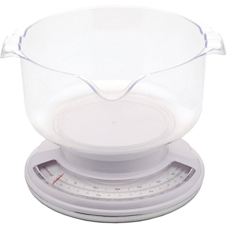 KitchenCraft - Bilancia da cucina analogica de con contenitore per la pesatura, capacità de 3 kg