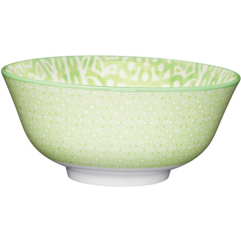Kitchencraft Bols à pieds, 15,5 cm (6 ") (Set of 4), céramique, vert, 15,5 x 15,5 x 7,5 cm (5,5 x 15,5 x 7,5 cm)