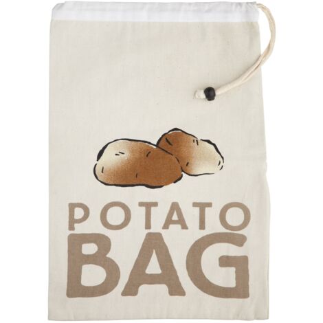 KitchenCraft Borsa per Mantenere Le Patate Fresche, Porta Patate Bianco