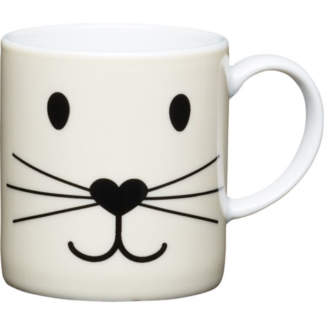 Kitchencraft Cat Face Kaffeebecher, Porzellan, mehrfarbig, 7x4x7 cm