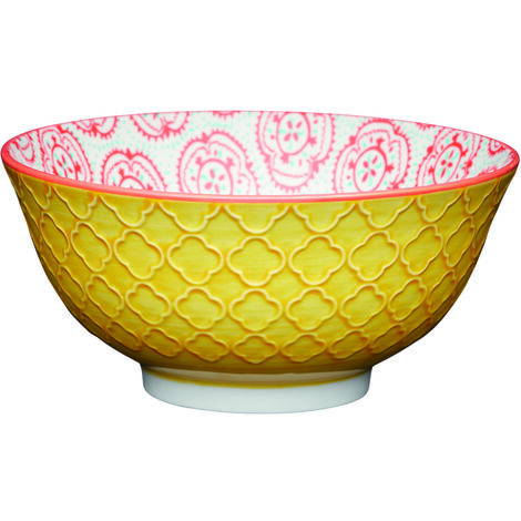 KitchenCraft ECMKCBOWL30SET - Set de bols de céramique avec motif de carrelage/mandala, grès.