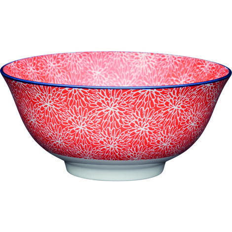 KitchenCraft ECMKCBOWL37SET - Set of bols of ceramics with design of Japanese flowers.