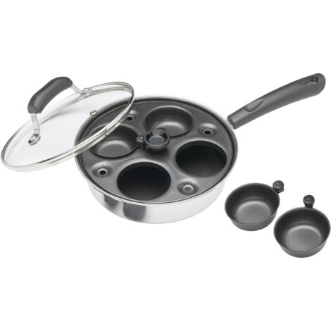 KitchenCraft - Egg Poacher de con quattro fori, in acciaio al carbonio de con rivestimento in alluminio de