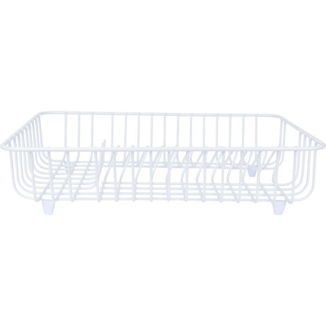 KitchenCraft Égouttoir à vaisselle, inoxydable, sans BPA, demétal avec revêtement plastique de, 45 x 37 cm, couleur blanc