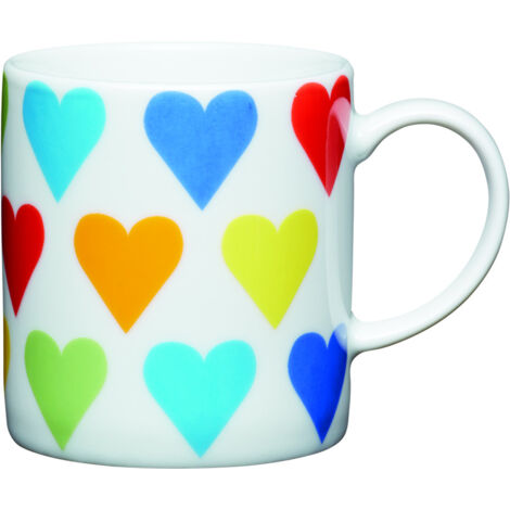 Kitchencraft Hearts Kaffeebecher, Keramik, mehrfarbig, 5 cm