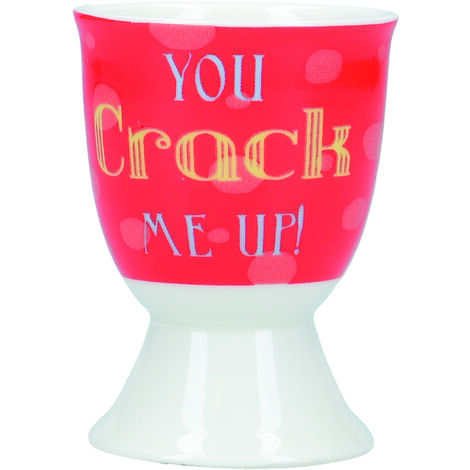 KitchenCraft Huevera con texto en inglés "You Crack Me Up"