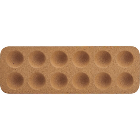 KitchenCraft Idilica Plateau à œufs en liège, réutilisable avec 12 trous pour conserver les œufs, utilisable sur le plan de travail de la cuisine et dans le réfrigérateur, 30 x 10cm