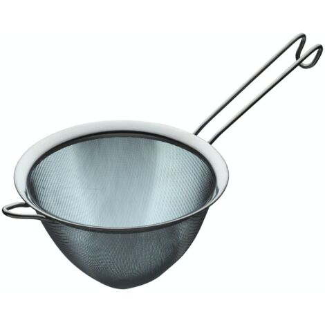KitchenCraft Kegelförmiges Sieb of mit Masche zum Sieben von Pürees und Brühen, Edelstahl, 18 cm - Silber