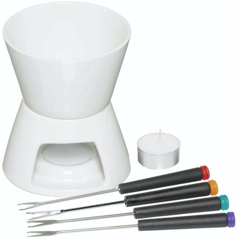 KitchenCraft KitchenCraft Fondue de Chocolat de Céramique et acier inoxydable 4 fourchettes 12 x 14 cm