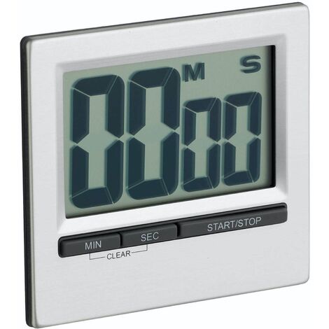KitchenCraft Küchentimer-Uhr mit LCD-Digitalanzeige und Alarm, 100 Minuten