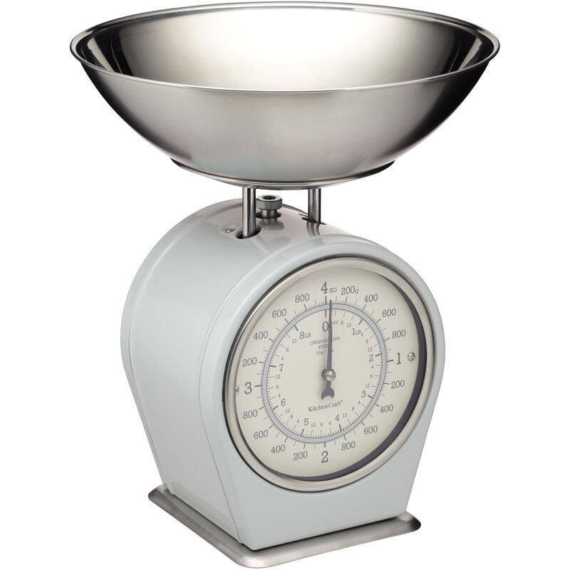 KitchenCraft Living Nostalgia Balance de cuisine mécanique, 4 kg - Gris français