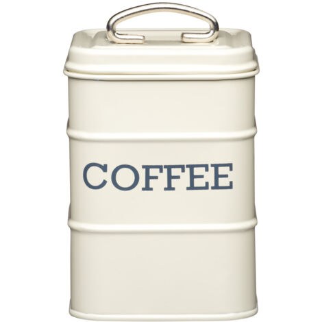 KitchenCraft Living Nostalgie Metallic-Kaffeedose, 11 x 11 x 17 cm - Creme