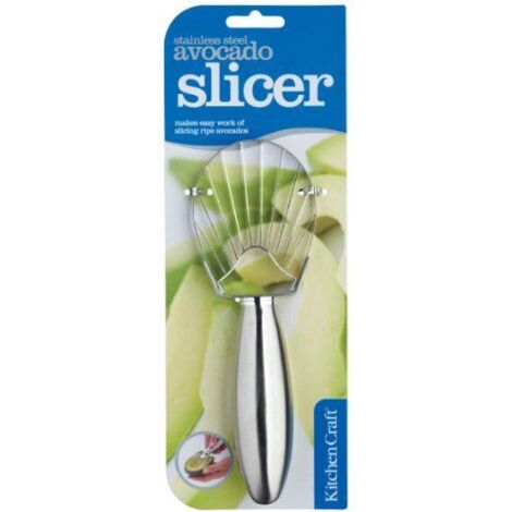 KitchenCraft MasterClass Coupe-avocats de, manche ergonomique, tête en acier inoxydable de, 18 cm - Argent