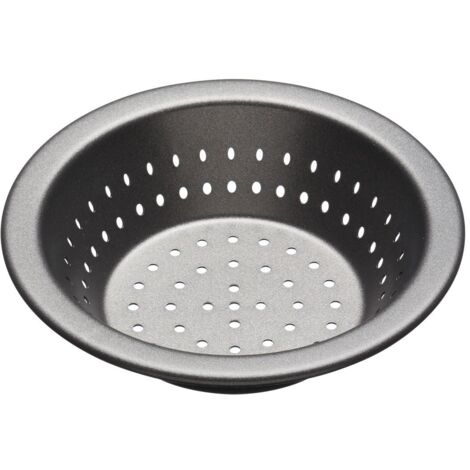 KitchenCraft MasterClass Crusty Bake - tortiera rotonda antiaderente piccola, acciaio, nero, 12 cm