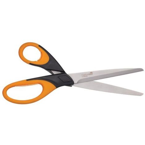 KitchenCraft MasterClass Forbici da cucina multiuso de con impugnatura liscia e confortevole, acciaio inossidabile e rivestimento in titanio de, 25 cm - Argento/Arancio