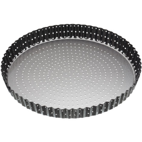 KitchenCraft MasterClass Moule à gâteau et à quiche antiadhésif avec trous et base amovible, 28 cm
