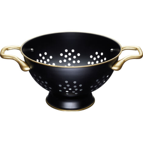 KitchenCraft MasterClass Sieb de Edelstahl, mattschwarz, Kupfereffekt, elegantes und klassisches Design
