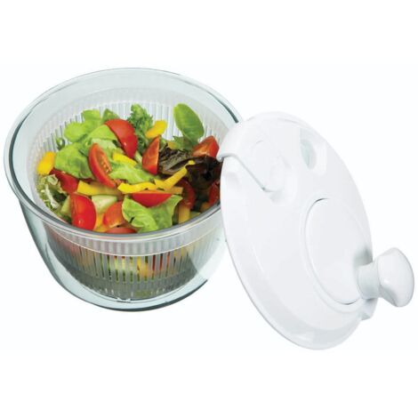 KitchenCraft Mini Ensaladera Giratoria para Escurrir y Colar el Agua Antes de Aliñar, Secado Rápido, Plástico de Seguridad Alimentaria, Apto para Lavavajillas, 19 cm