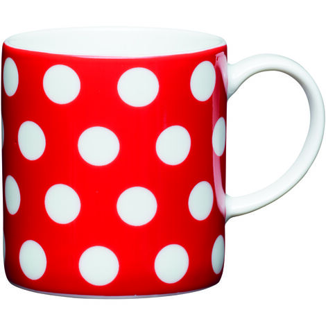 Kitchencraft Polka Dot Kaffeebecher, Keramik, Schwarz, 8 cm
