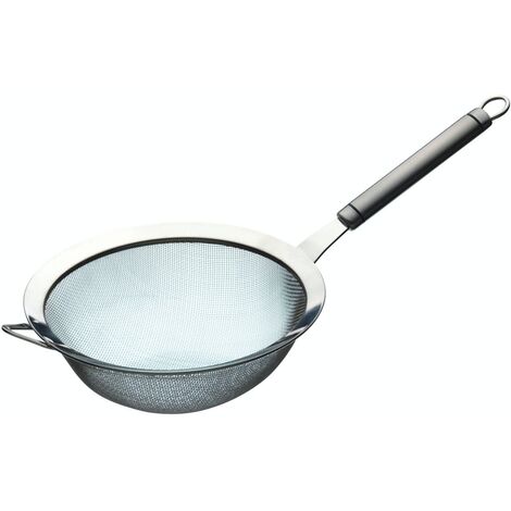 KitchenCraft Professional – Colador de Acero Inoxidable, Tamizador de Harina, Color Plata, 18 cm