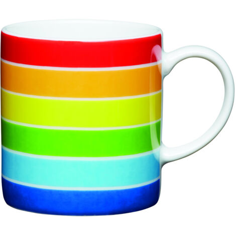 Kitchencraft Rainbow Tazza da caffè, Ceramica, Multicolore, 18 cm