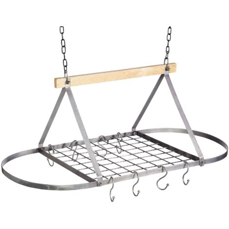 KitchenCraft Scaffale per pentole e padelle da soffitto in stile vintage per la cucina industriale, 32,5 x 80,5 x 40 cm (1' x 2,5' x 1,5')