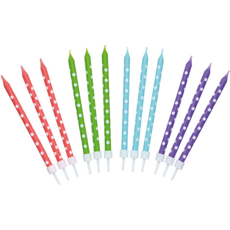 Kitchencraft SDICANDSPOT Candele di compleanno de, Cera, Multicolore, 10 cm + 2 cm, 24 pezzi.