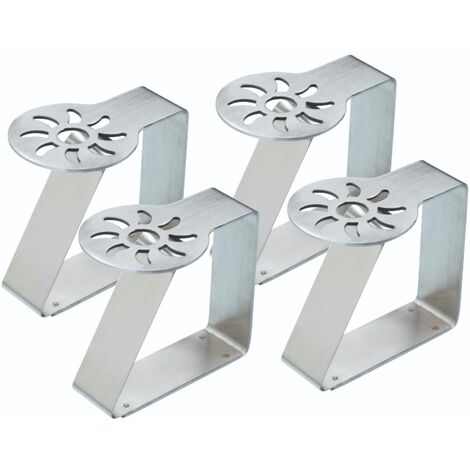 KitchenCraft Set de Tablecloth Clips de Stainless Steel, Shape de Sun, 4 pieces - Silver