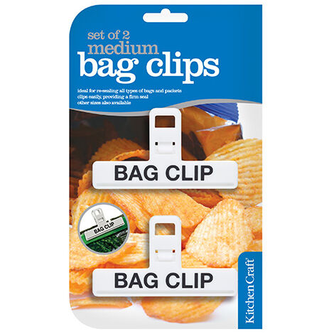 KitchenCraft Set of Two Medium Plastic Bag Clips