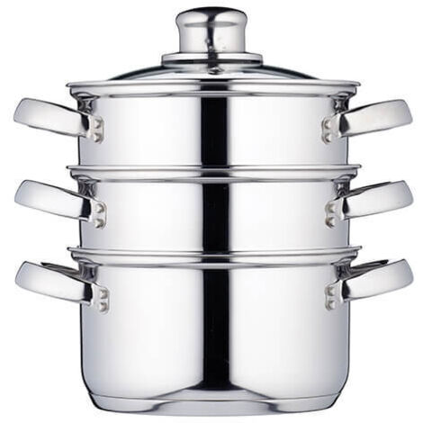 KitchenCraft Stainless Steel Three Tier 16cm Steamer