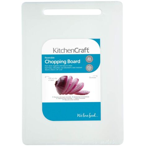 KitchenCraft Tagliere Grande in Plastica priva di BPA, 35 cm x 25 cm - Bianco