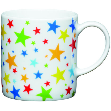 KitchenCraft Tazza da caffè de Ceramica con decorazione de Stelle de Colori, 80 ml