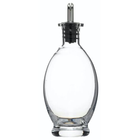 KitchenCraft World of Flavours Bottiglia per aceto italiano / Versatore per olio, vetro, design panciuto, 400 ml