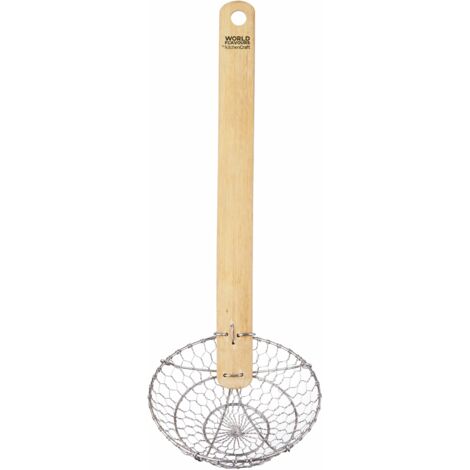 KitchenCraft World of Flavours Chinesischer Schaumlöffel mit Griff of Holz of Bambus, 33 cm, 13"