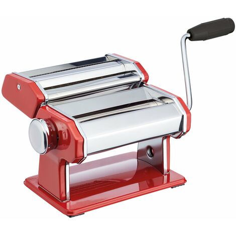 KitchenCraft World of Flavours Macchina per Pasta in Acciaio Inossidabile, Colore Rosso
