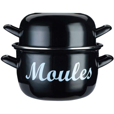 KitchenCraft: World of Flavours - Pentola per cozze grande, smaltata, 25 cm