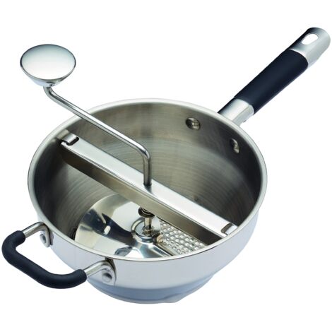 Kitchencraft Masterclass Heavy-Duty Rotary food Mill e purea Maker, metallizzato, 43.5 x 21 x 19.5 cm