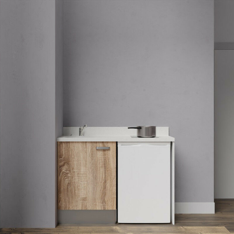 Kitchenette K08 - 120 cm avec emplacement frigo top | SNOVA - BARDOLINO - evier-a-gauche
