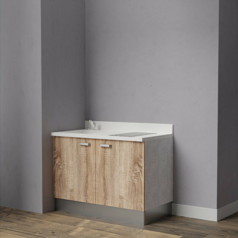 Kitchenette K09 - 120 cm avec rangements | SNOVA - BARDOLINO - Vasque à gauche