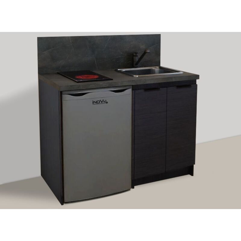Kitchenette vulcano 120cm + plaque de cuisson + refrigerateur + evier + mitigeur