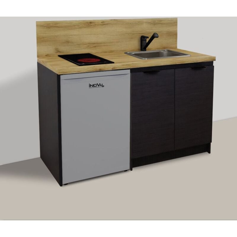 Kitchenette vulcano 140cm + plaque de cuisson + refrigerateur + evier + mitigeur