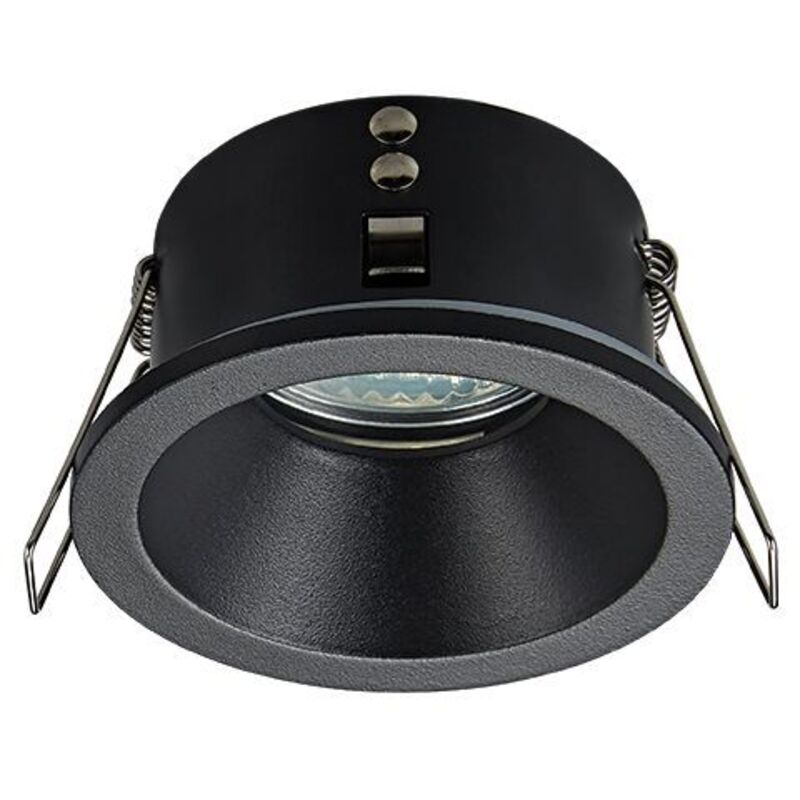 Coupelle Fixe Noir mat IP65 Ronde D75 Pour Ampoule LED GU10 ZAMBELIS